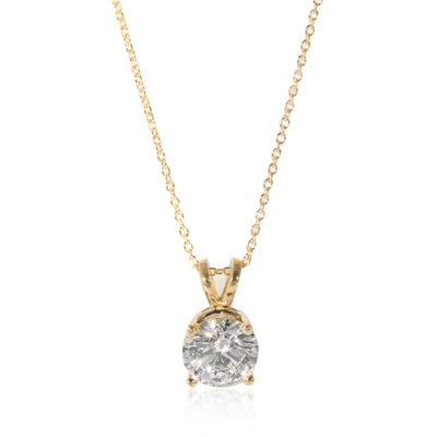 Diamond Solitaire Pendant in 18K Yellow Gold (1.66 CTW)