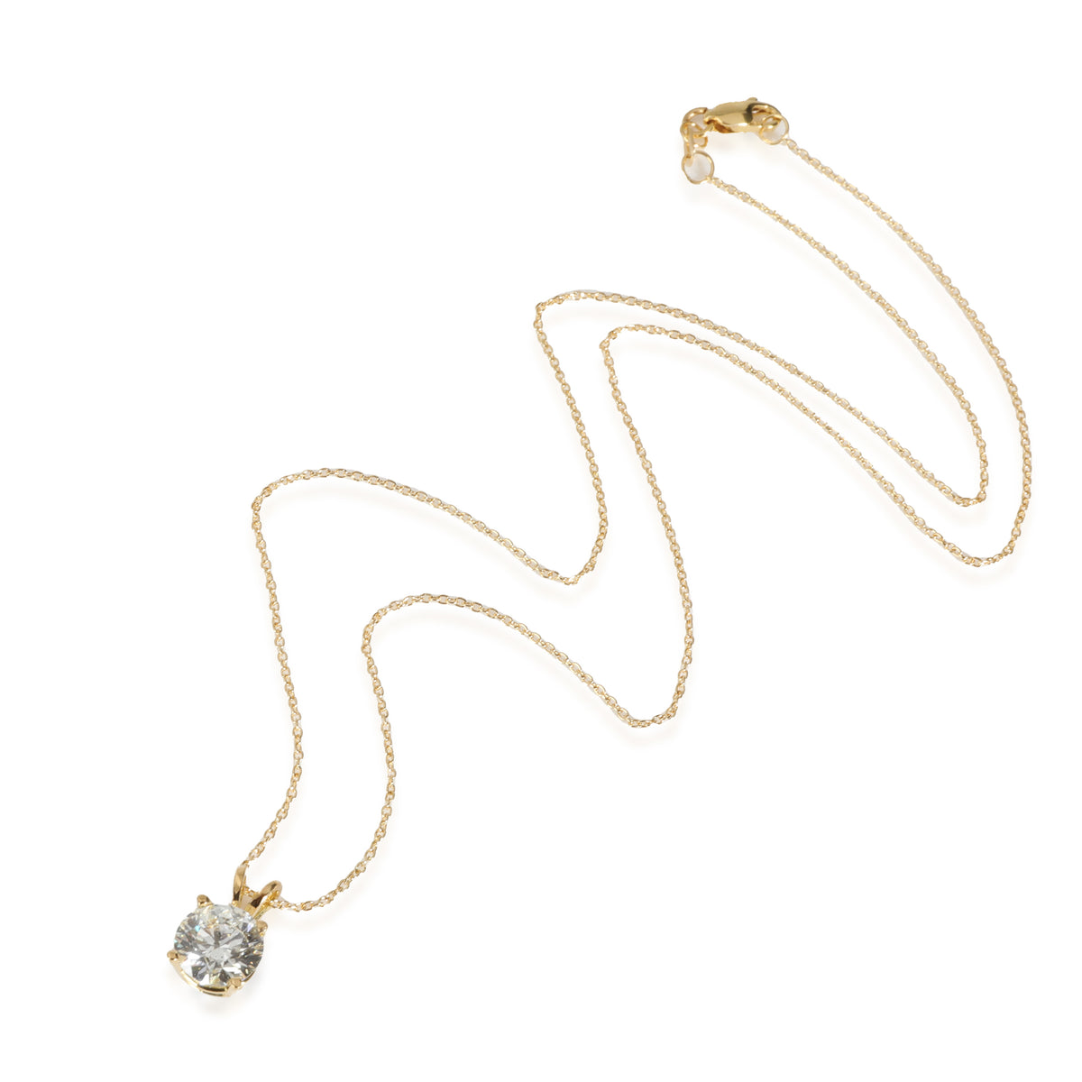 Diamond Solitaire Pendant in 18K Yellow Gold (1.66 CTW)