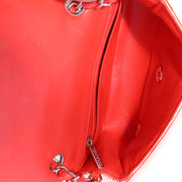 Red Striped Patent Mini Rectangular Classic Flap Bag