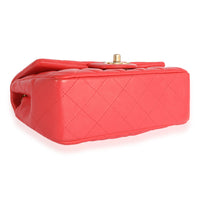 Chanel Coral Quilted Lambskin Mini Rectangular Classic Flap Bag Handbag clasp
