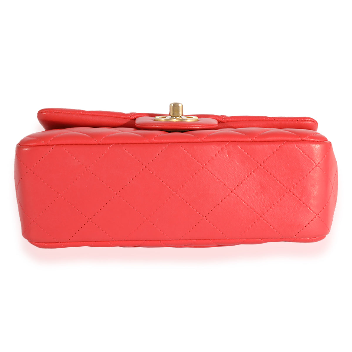 Coral Quilted Lambskin Mini Rectangular Classic Flap Bag