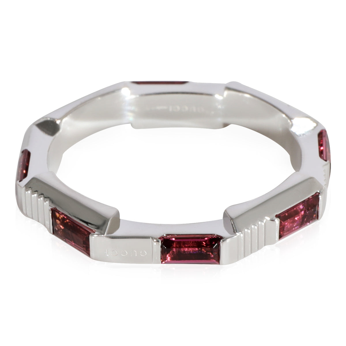 Gucci Link to Love Rubelite Band in 18K White Gold sv