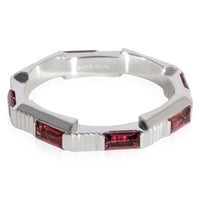 Link to Love Rubelite Band in 18K White Gold
