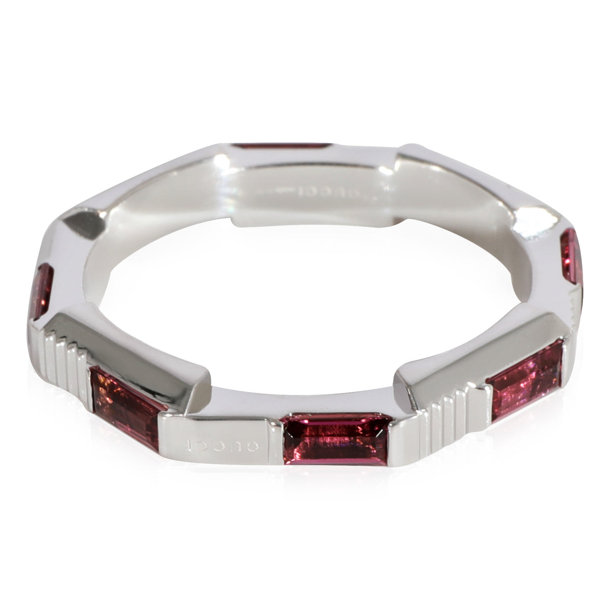 Link to Love Rubelite Band in 18K White Gold