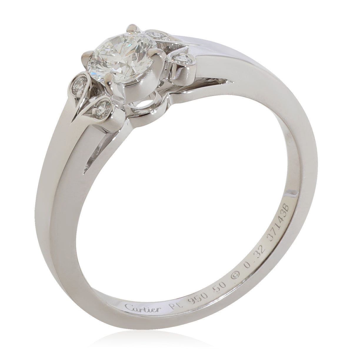 Ballerine Diamond Engagement Ring in Platinum F VVS2 0.35 CT