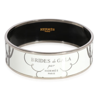 Hermès Brides de Gala Blanc Enamel Wide Bracelet 62