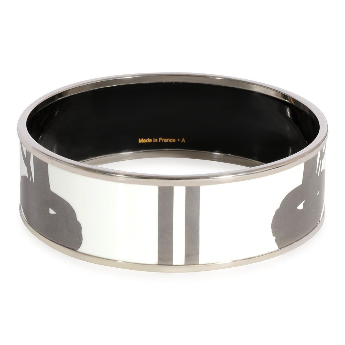 Hermès Brides de Gala Blanc Enamel Wide Bracelet 62