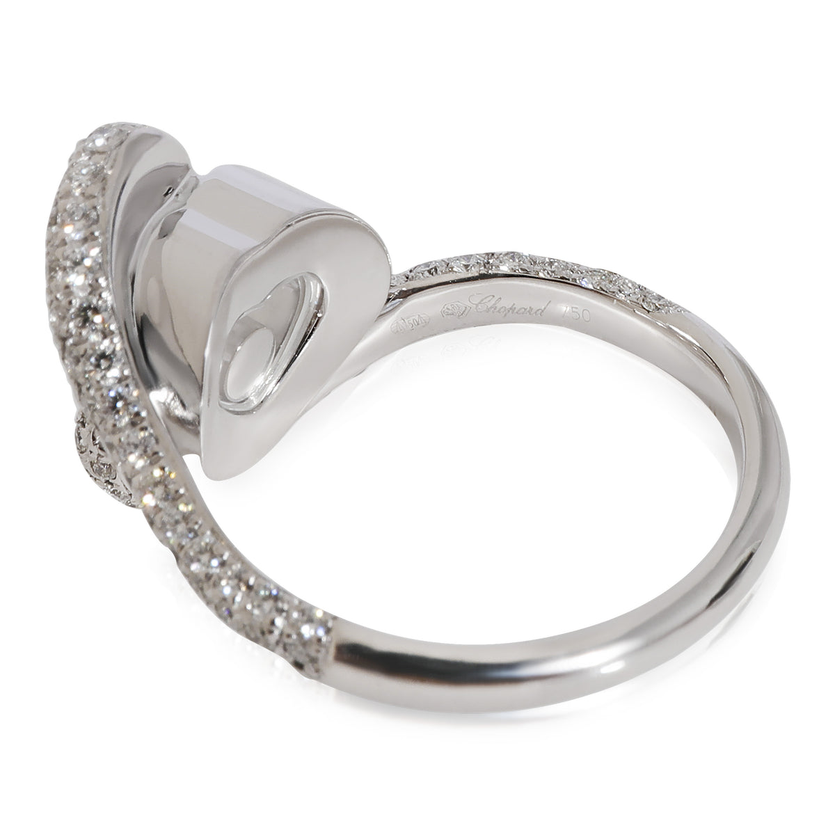 Chopard Happy Diamond Heart  Ring in 18k White Gold 0.86 CTW pv