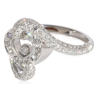 Happy Diamond Heart  Ring in 18k White Gold 0.86 CTW