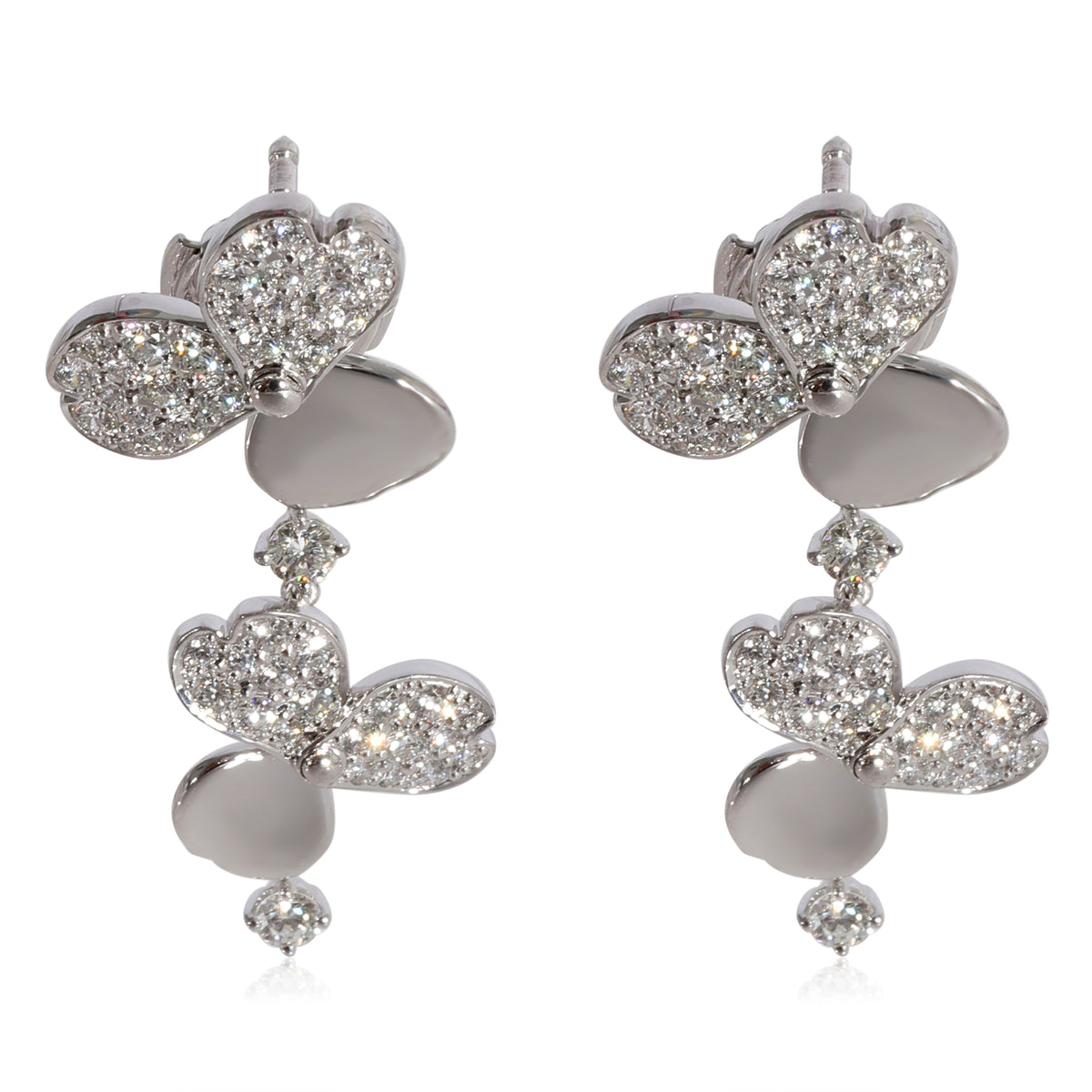 Paper Flowers Diamond Earrings in 950 Platinum 1.02 CTW