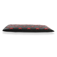 Black & Red Leather Star Clutch