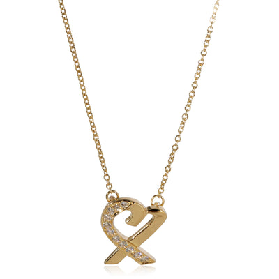 Paloma Picasso Loving Heart Pendant in 18K Yellow Gold 0.14 CTW