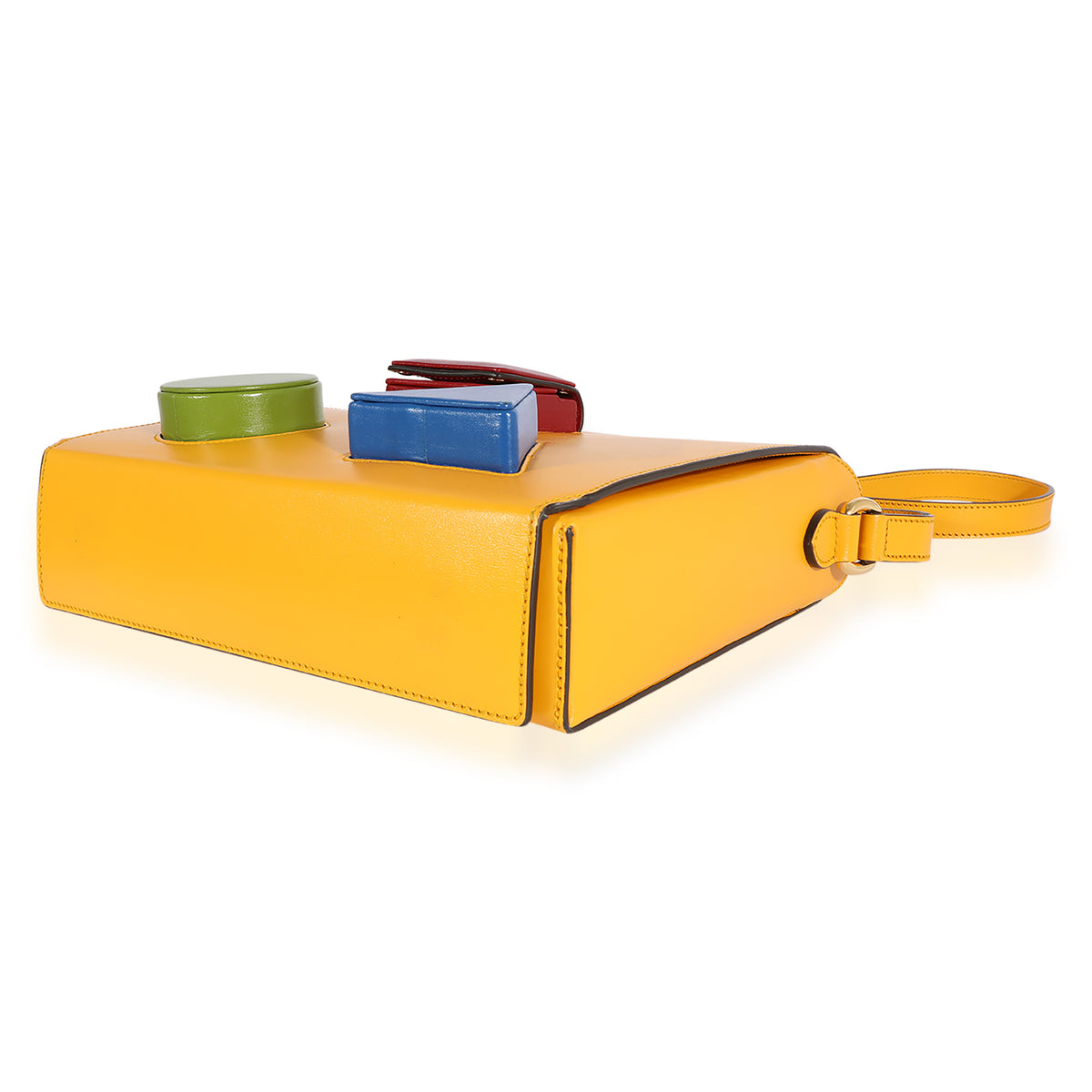 Yellow & Multicolor Leather Board Messenger Bag