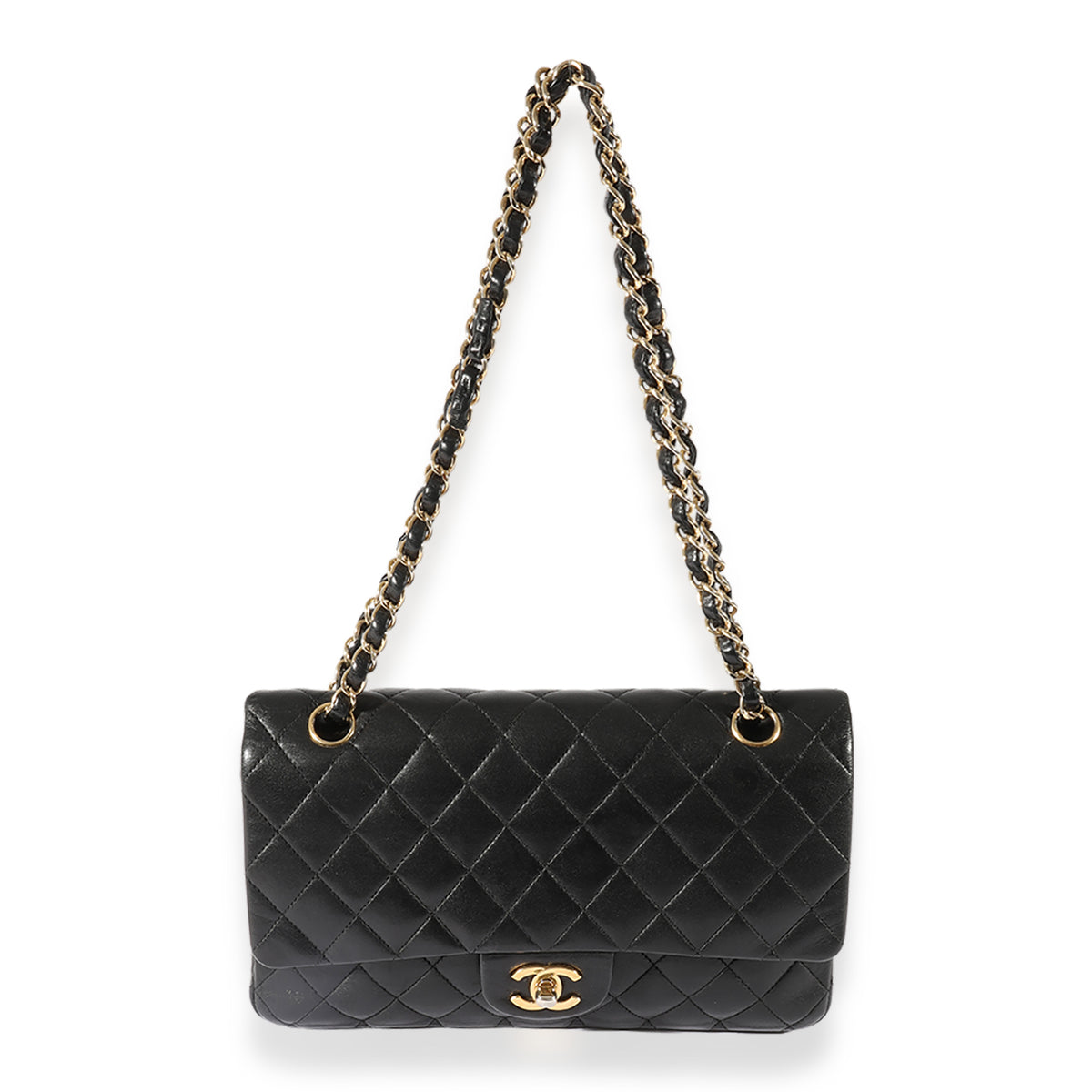 Black Quilted Lambskin Medium Classic Double Flap Bag