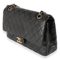 Black Quilted Lambskin Medium Classic Double Flap Bag