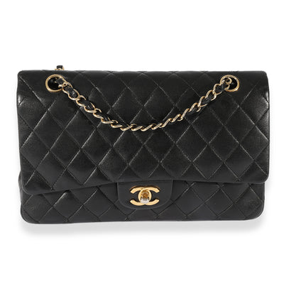 Black Quilted Lambskin Medium Classic Double Flap Bag