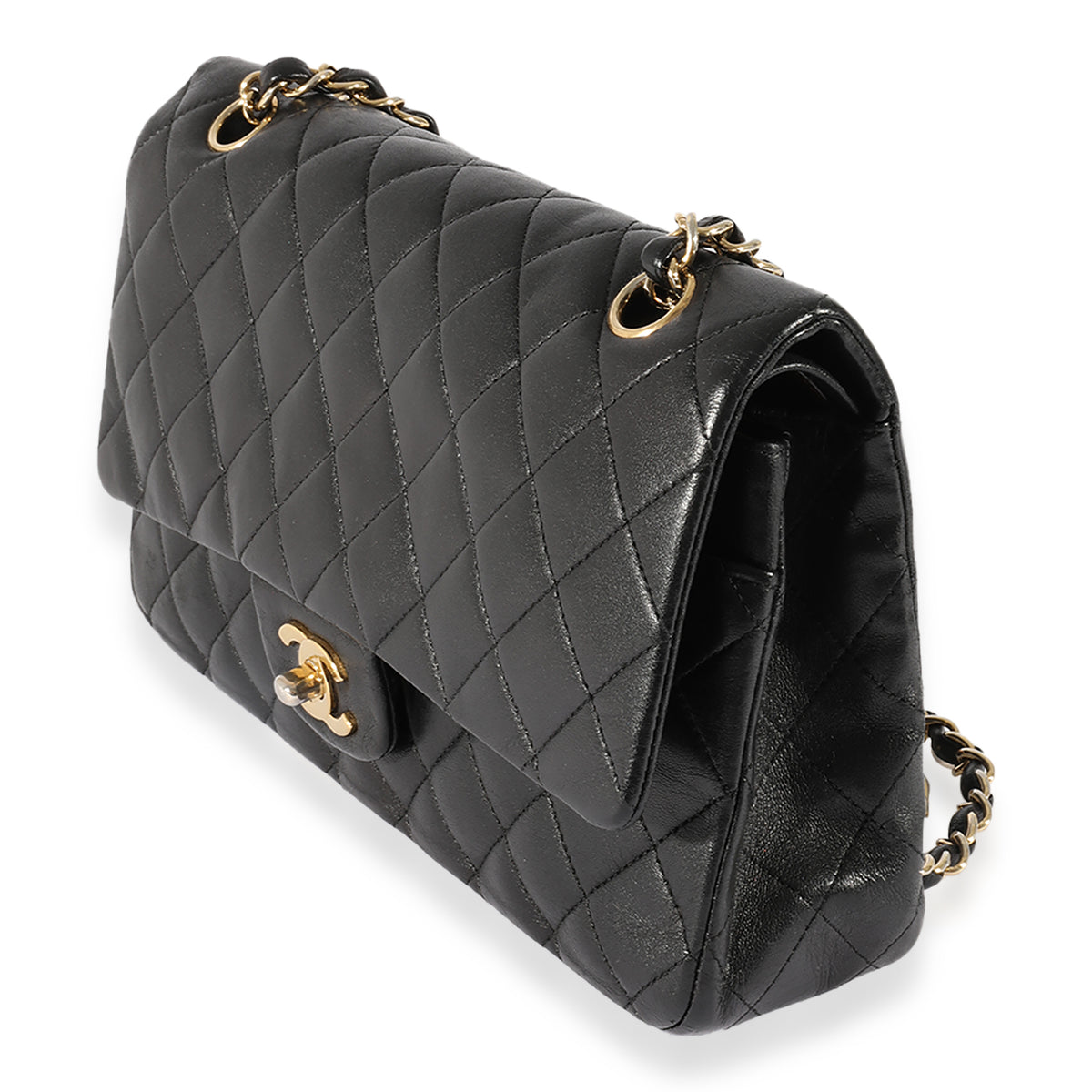 Black Quilted Lambskin Medium Classic Double Flap Bag