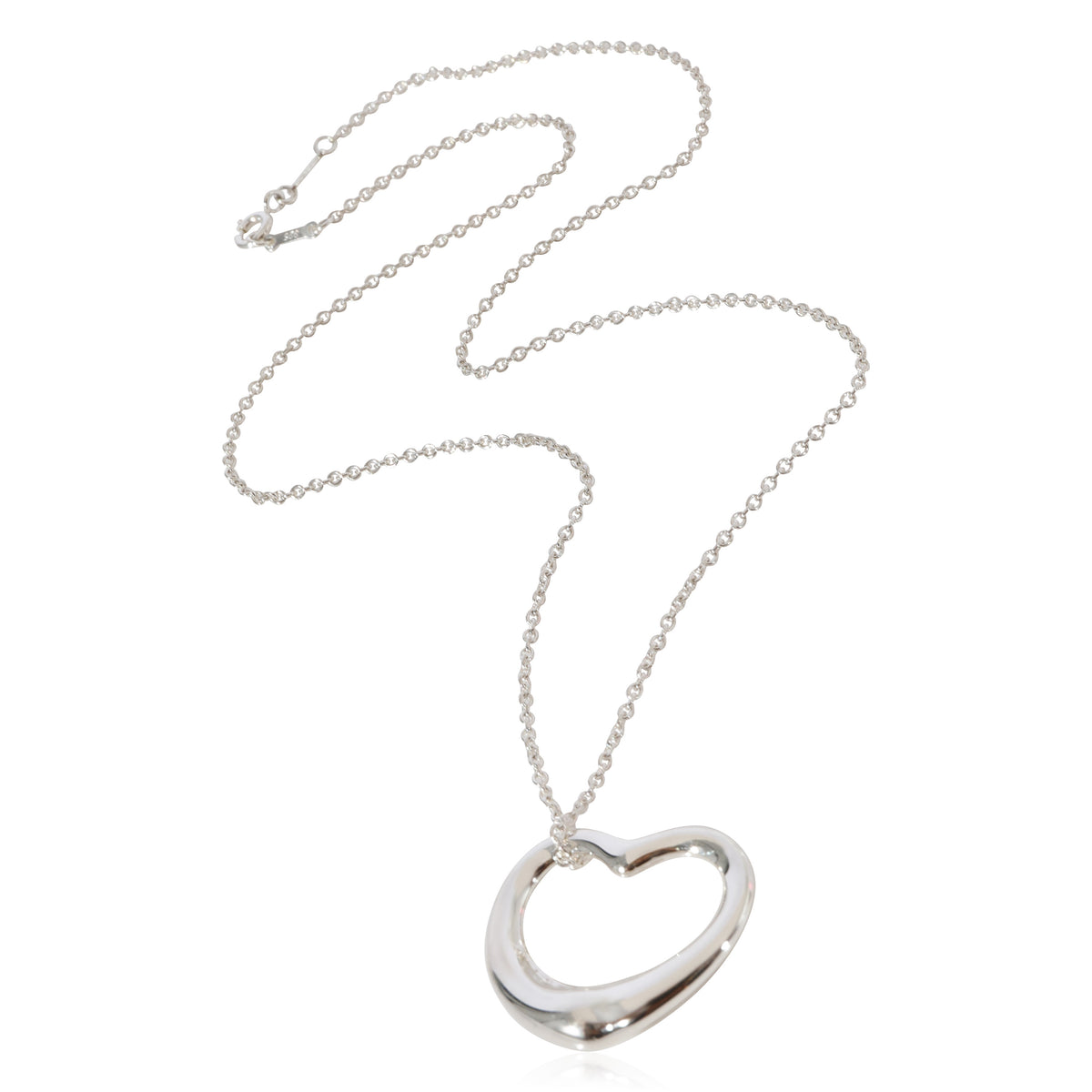 Elsa Peretti 27 mm Open Heart Pendant on a Chain, Sterling Silver