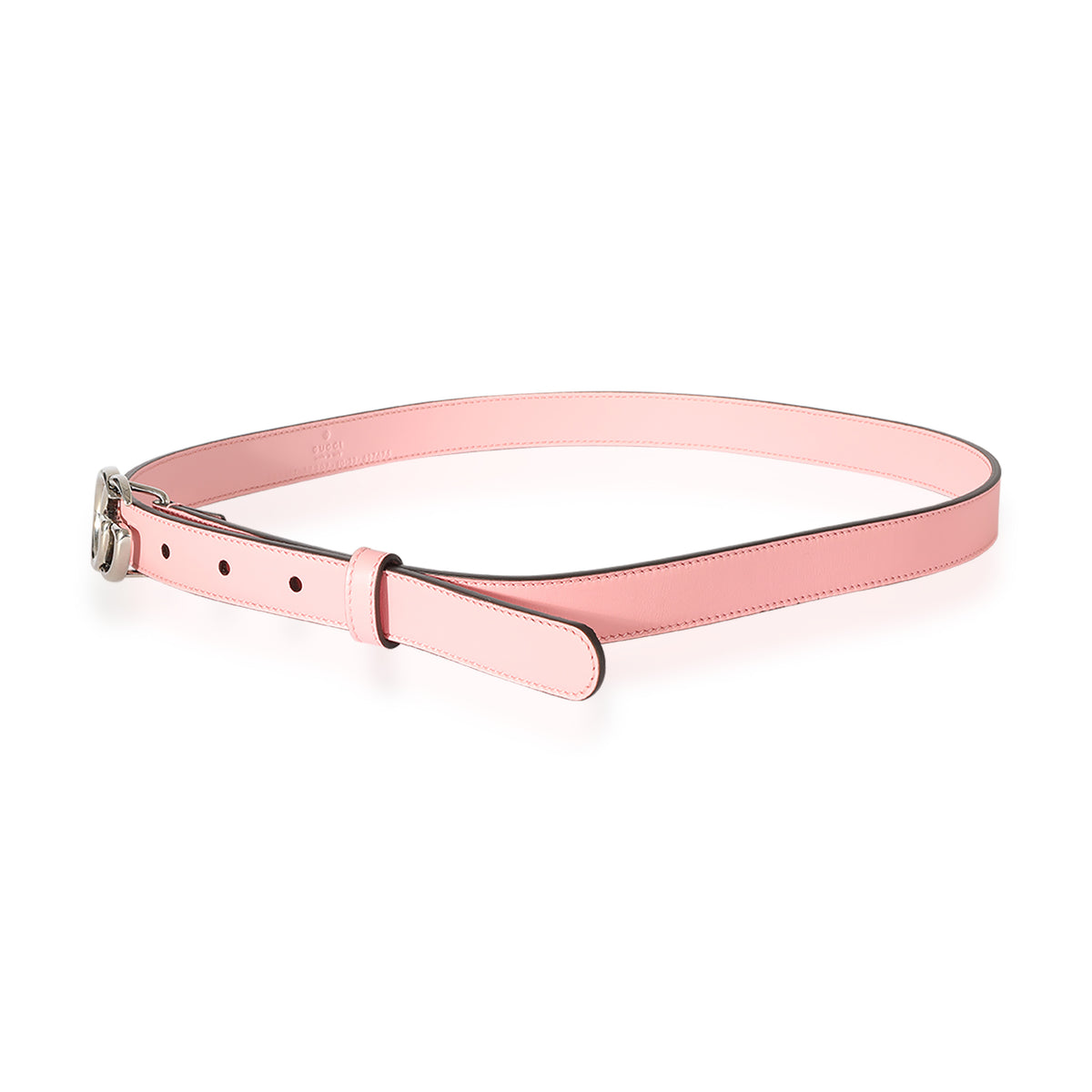 Pink Leather Double G Belt 80