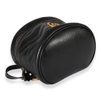 Black Matelassé Calfskin GG Marmont Round Backpack