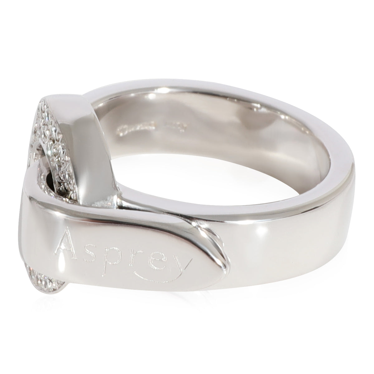 Circle & Foldover Loop Diamond Ring in 18k White Gold 0.15 Ctw