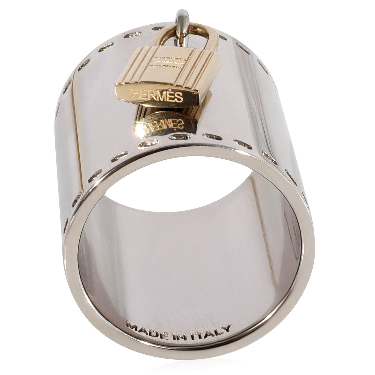 Palladium Plated Permabrass Cadenas Charm Scarf Ring