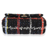 Black Multicolor Tweed Mini Rectangular Flap Bag