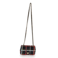 Black Multicolor Tweed Mini Rectangular Flap Bag