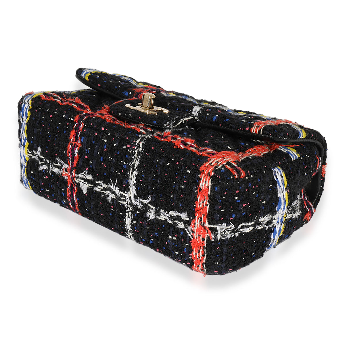 Black Multicolor Tweed Mini Rectangular Flap Bag