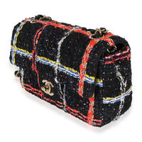 Black Multicolor Tweed Mini Rectangular Flap Bag