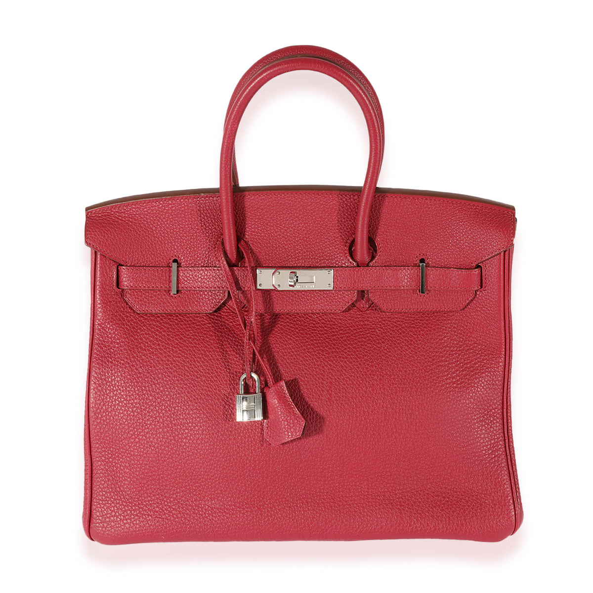 Hermès Rubis Togo Birkin 35 PHW Handbag fv