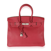 Hermès Rubis Togo Birkin 35 PHW Handbag fv