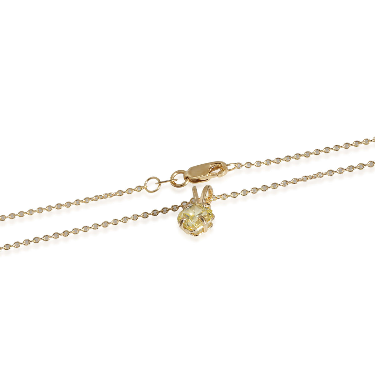 myGemma Fancy Intense Yellow Diamond Solitaire Pendant in 14K Yellow Gold SI2 1.01 CT clasp