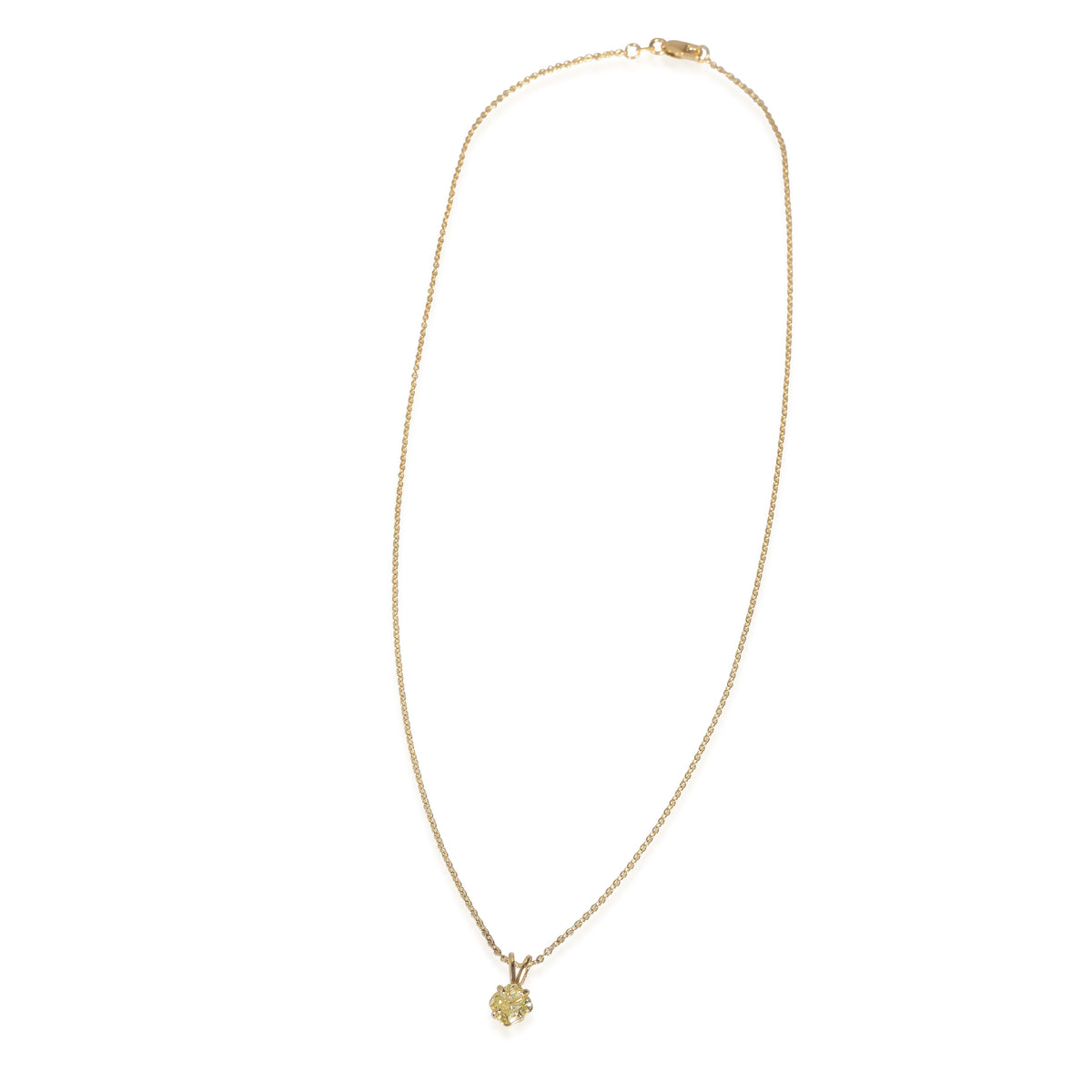 myGemma Fancy Intense Yellow Diamond Solitaire Pendant in 14K Yellow Gold SI2 1.01 CT pv