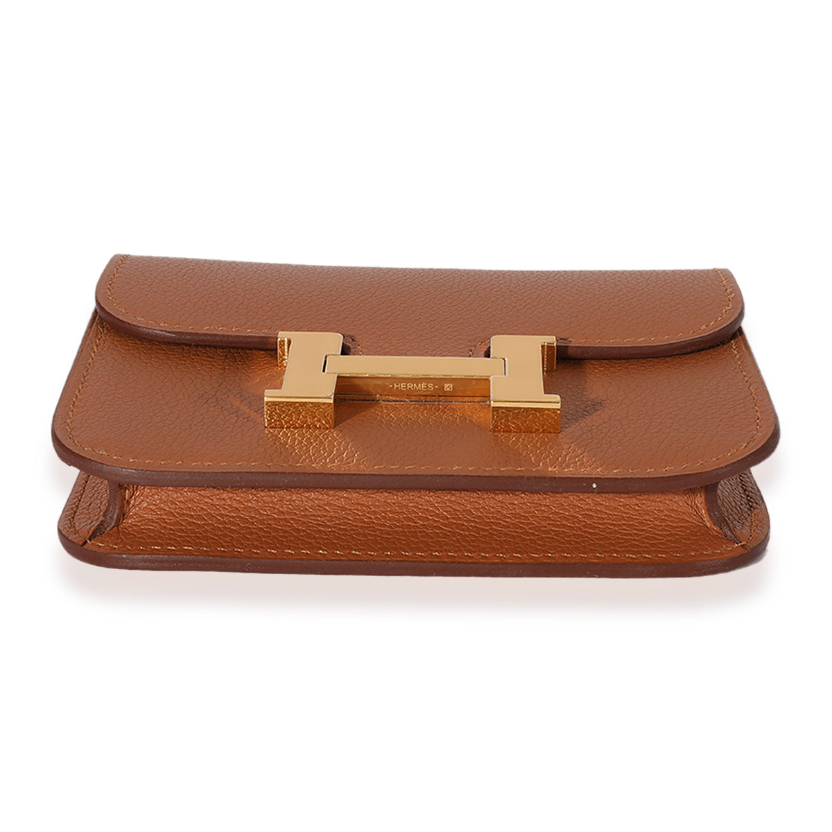 Hermès Gold Vert Fizz Evercolor Bicolore Constance Slim Compact GHW Wallet box