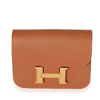 Hermès Gold Vert Fizz Evercolor Bicolore Constance Slim Compact GHW Wallet fv