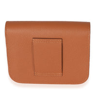 Hermès Gold Vert Fizz Evercolor Bicolore Constance Slim Compact GHW Handbag stamp