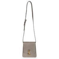 Grey Leather North South Kaia Satchel