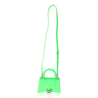 Fluo Green Shiny Calfskin Crocodile Embossed XS Hourglass Top Handle