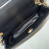 Black Quilted Lambskin Mini Flap Bag