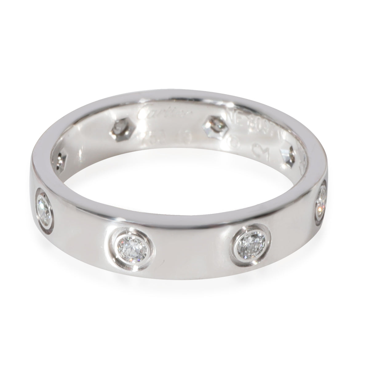 Love Wedding Band, 8 Diamonds (White Gold)