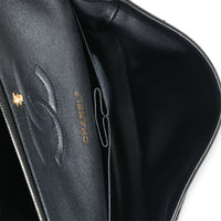 Black Quilted Perforated Lambskin Medium Classic Double Flap Bag