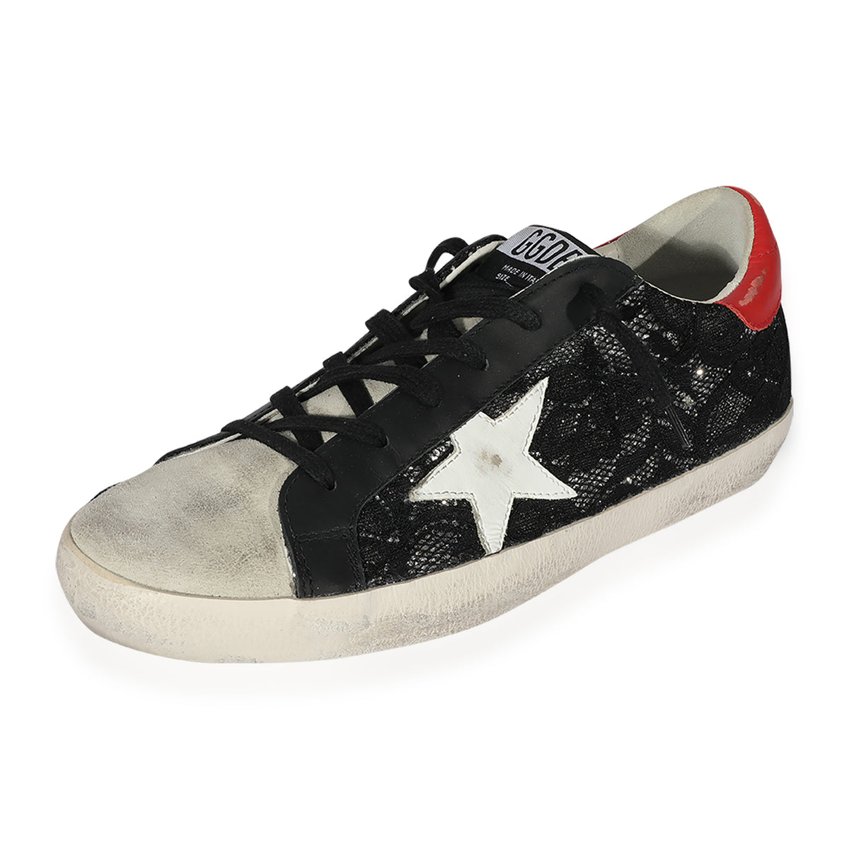 Golden Goose Wmns Superstar Black Red