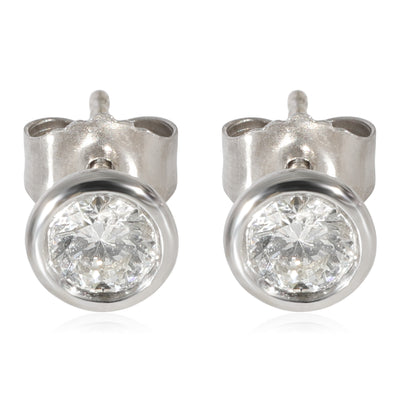 Diamond Bezel Set Stud Earrings in 14K White Gold (0.38 CTW)