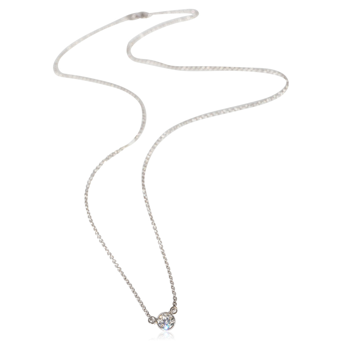 Diamond Bezel Set Necklace in 14K White Gold (0.24 CTW G/SI2)