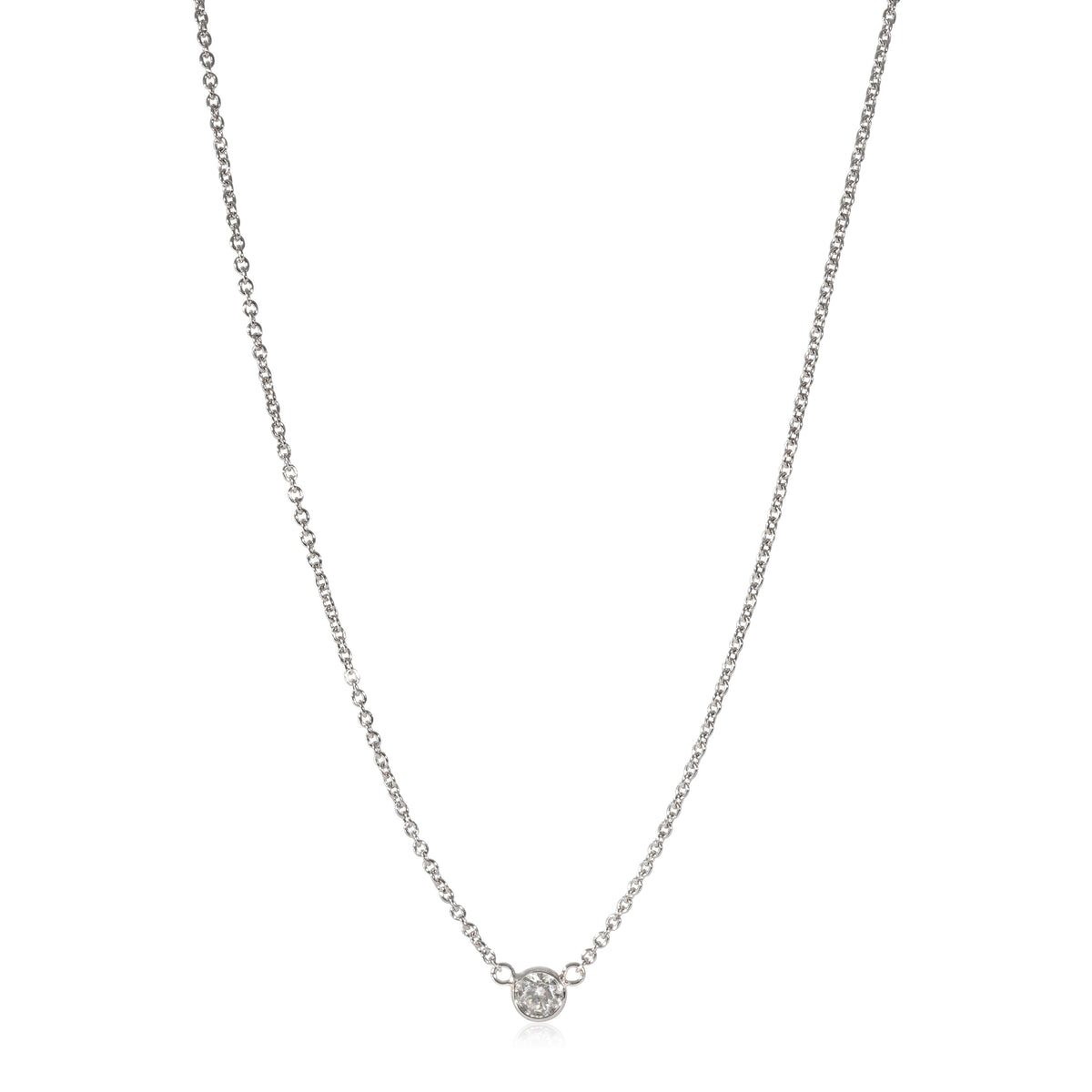 Diamond Bezel Set Necklace in 14K White Gold (0.24 CTW G/SI2)