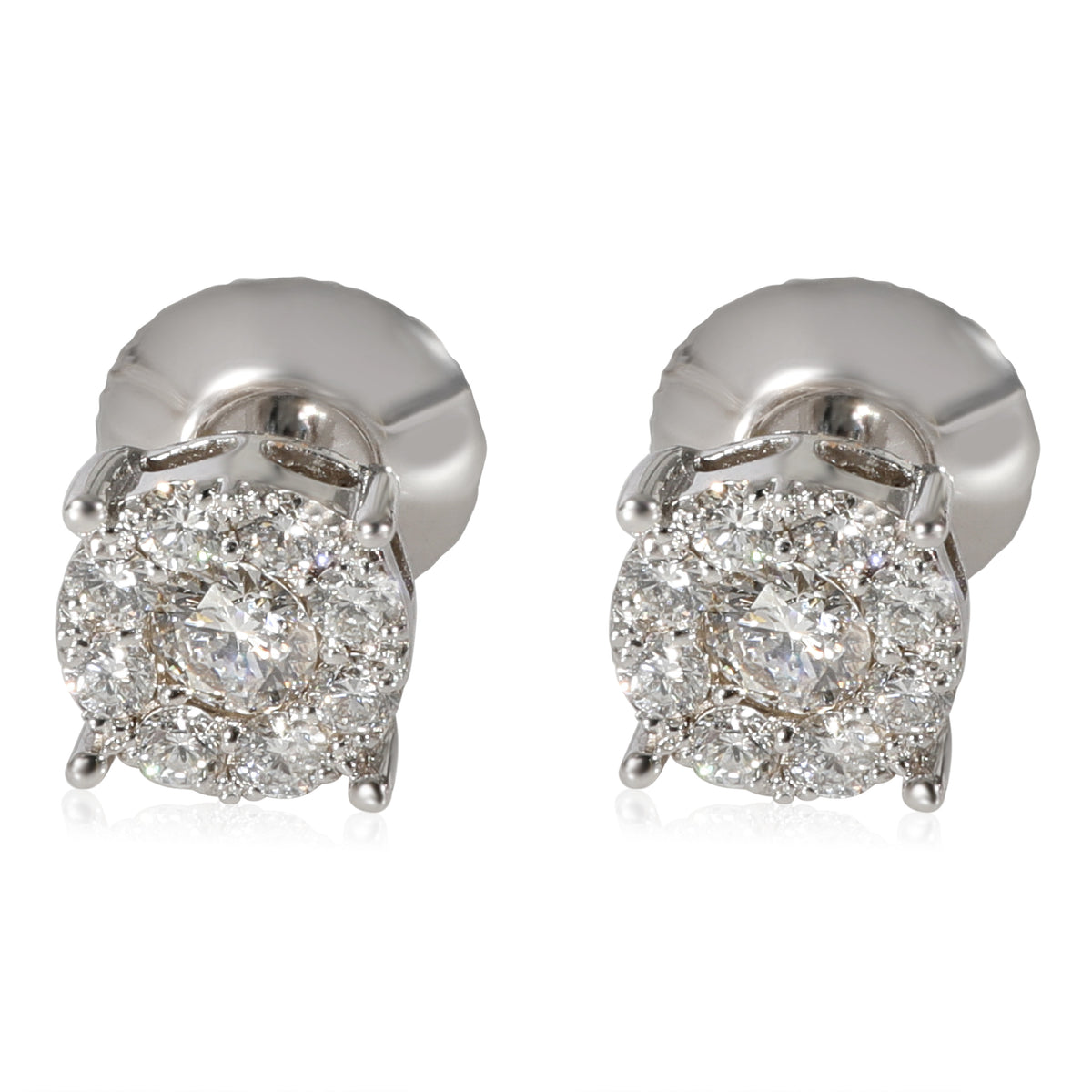 Diamond Cluster Earrings in 14K White Gold (0.48 CTW G-H/SI2)
