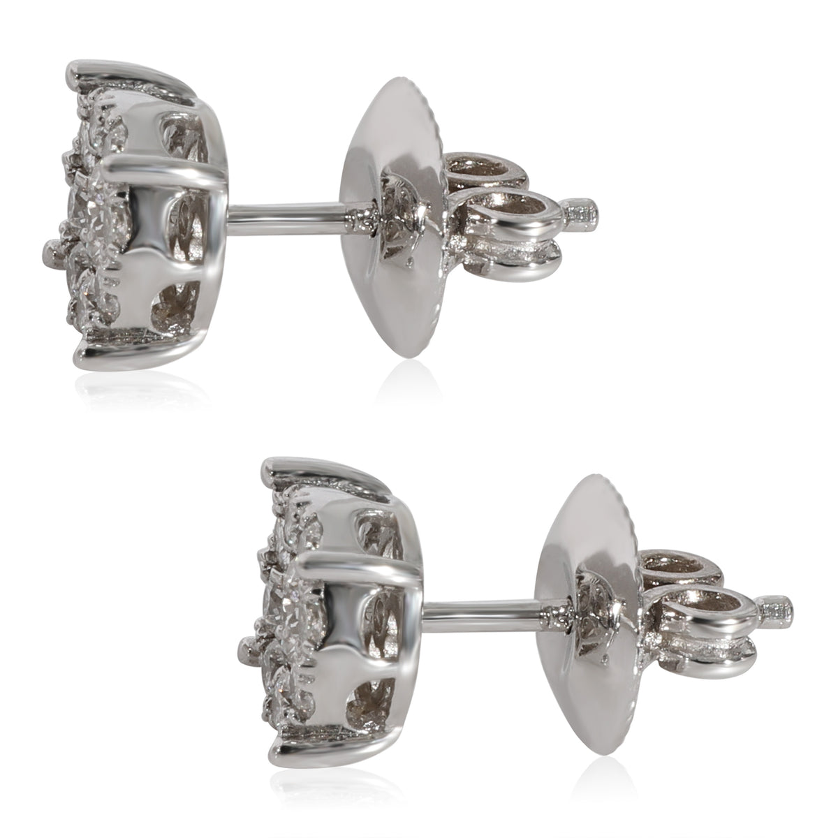 Diamond Cluster Earrings in 14K White Gold (0.48 CTW G-H/SI2)