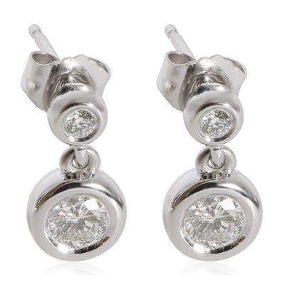 Diamond Bezel Set Drop Earrings in 14K White Gold (0.57 CTW G-H/SI2)