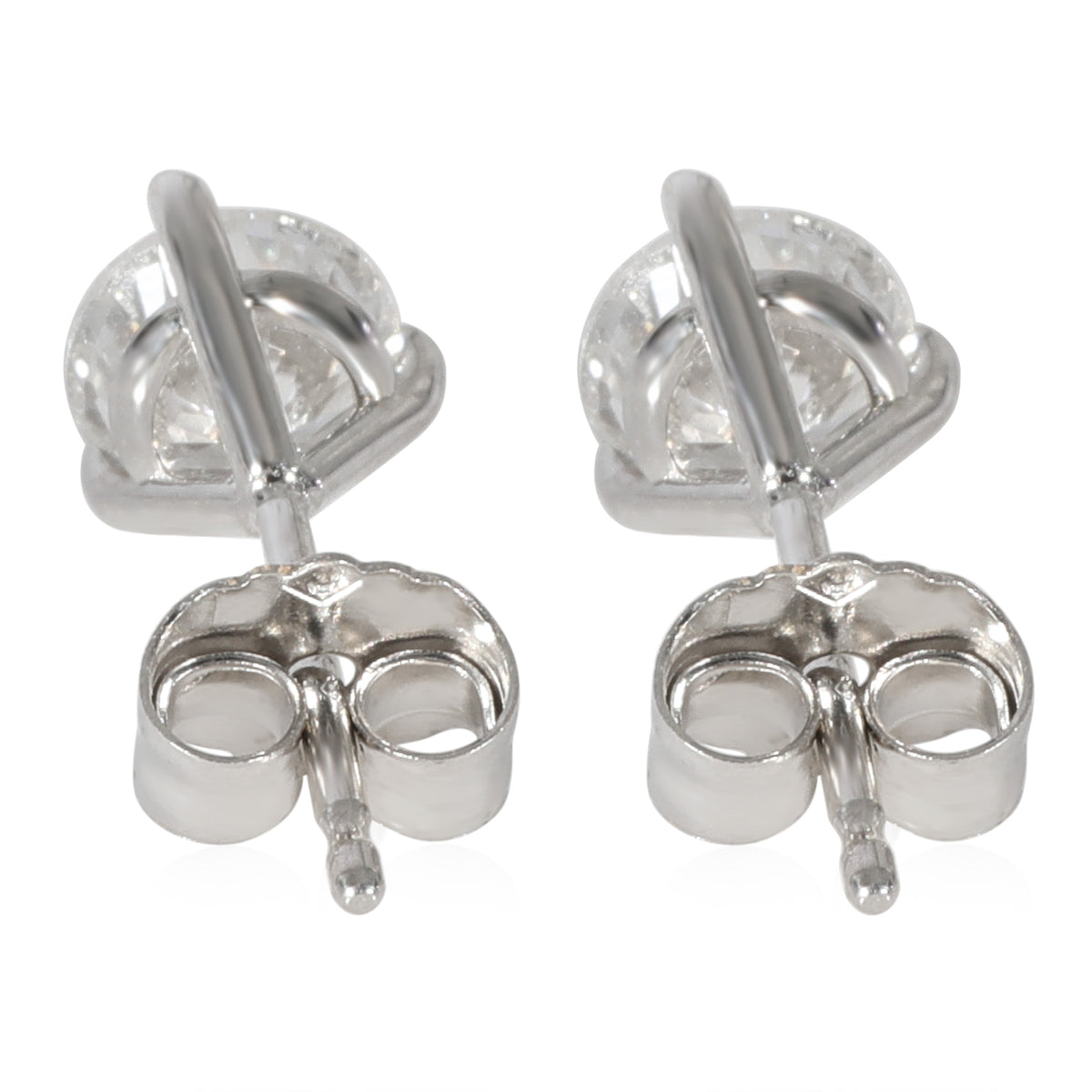 Diamond Stud Earrings 3-Prong in 14K White Gold (1.01 CTW)